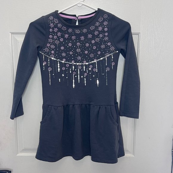 Gymboree Grey Sequin Dress Medium - Picture 4 of 6